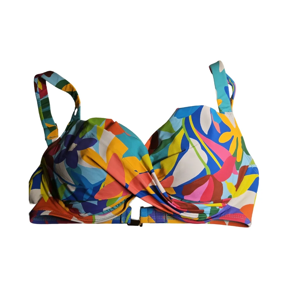 1NWOT Bleu Rod Beattie Colorful Floral Bikini Top Size 36D - Picture 6 of 6